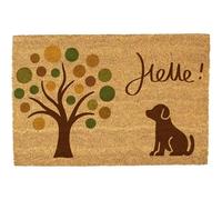 Morbuy Tapis de Porte d'Entrée Exterieur Coco, Tapis de Porte Coco en Polyester Antidérapant Lavable pour Interieur, Terrasse, Couloir, Cuisine, Entrée (Arbre à Pois,50x80cm)