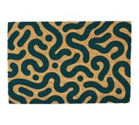 Morbuy Tapis de Porte d'Entrée Exterieur Coco, Tapis de Porte Coco en Polyester Antidérapant Lavable pour Interieur, Terrasse, Couloir, Cuisine, Entrée (Graffiti Bleu,50x80cm)