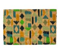 Morbuy Tapis de Porte d'Entrée Exterieur Coco, Tapis de Porte Coco en Polyester Antidérapant Lavable pour Interieur, Terrasse, Couloir, Cuisine, Entrée (Bleu et Jaune,50x80cm)