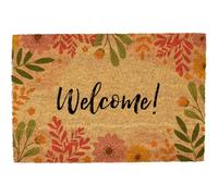 Morbuy Tapis de Porte d'Entrée Exterieur Coco, Tapis de Porte Coco en Polyester Antidérapant Lavable pour Interieur, Terrasse, Couloir, Cuisine, Entrée (Feuilles d'herbe,60x90cm)