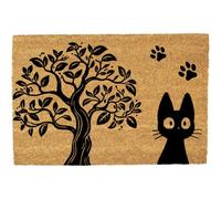 Morbuy Tapis de Porte d'Entrée Exterieur Coco, Tapis de Porte Coco en Polyester Antidérapant Lavable pour Interieur, Terrasse, Couloir, Cuisine, Entrée (Chat Mignon,40x60cm)