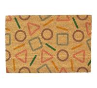 Morbuy Tapis de Porte d'Entrée Exterieur Coco, Tapis de Porte Coco en Polyester Antidérapant Lavable pour Interieur, Terrasse, Couloir, Cuisine, Entrée (Carré et Triangle,50x80cm)