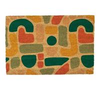 Morbuy Tapis de Porte d'Entrée Exterieur Coco, Tapis de Porte Coco en Polyester Antidérapant Lavable pour Interieur, Terrasse, Couloir, Cuisine, Entrée (Géométrie Mignonne,50x80cm)