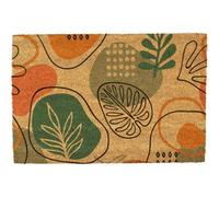 Morbuy Tapis de Porte d'Entrée Exterieur Coco, Tapis de Porte Coco en Polyester Antidérapant Lavable pour Interieur, Terrasse, Couloir, Cuisine, Entrée (Feuilles,50x80cm)
