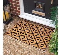 Morbuy Tapis de Porte d'Entrée Exterieur Coco, Tapis de Porte Coco en Polyester Antidérapant Lavable pour Terrasse, Entrée, Couloir, Interieur, Cuisine (Carreaux Modernes,50x80cm)