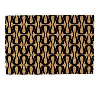 Morbuy Tapis de Porte d'Entrée Exterieur Coco, Tapis de Porte Coco en Polyester Antidérapant Lavable pour Interieur, Terrasse, Couloir, Cuisine, Entrée (Art Noir,50x80cm)