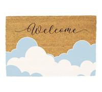 Morbuy Tapis de Porte d'Entrée Exterieur Coco, Tapis de Porte Coco en Polyester Antidérapant Lavable pour Interieur, Terrasse, Couloir, Cuisine, Entrée (Nuage Blanc,50x80cm)