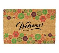 Morbuy Tapis de Porte d'Entrée Exterieur Coco, Tapis de Porte Coco en Polyester Antidérapant Lavable pour Interieur, Terrasse, Couloir, Cuisine, Entrée (Jolies Fleurs,50x80cm)