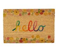 Morbuy Tapis de Porte d'Entrée Exterieur Coco, Tapis de Porte Coco en Polyester Antidérapant Lavable pour Interieur, Terrasse, Couloir, Cuisine, Entrée (Tulipes colorées,50x80cm)