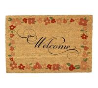 Morbuy Tapis de Porte d'Entrée Exterieur Coco, Tapis de Porte Coco en Polyester Antidérapant Lavable pour Interieur, Terrasse, Couloir, Cuisine, Entrée (Fleurs Rouges,50x80cm)
