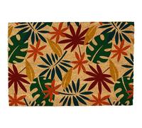 Morbuy Tapis de Porte d'Entrée Exterieur Coco, Tapis de Porte Coco en Polyester Antidérapant Lavable pour Interieur, Terrasse, Couloir, Cuisine, Entrée (Feuille d'érable,50x80cm)