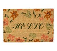 Morbuy Tapis de Porte d'Entrée Exterieur Coco, Tapis de Porte Coco en Polyester Antidérapant Lavable pour Interieur, Terrasse, Couloir, Cuisine, Entrée (Fleurs Roses,50x80cm)