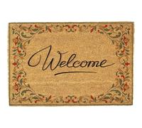 Morbuy Tapis de Porte d'Entrée Exterieur Coco, Tapis de Porte Coco en Polyester Antidérapant Lavable pour Interieur, Terrasse, Couloir, Cuisine, Entrée (Feuilles élégantes,50x80cm)