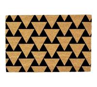 Morbuy Tapis de Porte d'Entrée Exterieur Coco, Tapis de Porte Coco en Polyester Antidérapant Lavable pour Interieur, Terrasse, Couloir, Cuisine, Entrée (Triangle Noir,50x80cm)