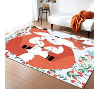 Morbuy Tapis de Salon Poils Ras, Enfant Dessin animé Tapis de Couloir, Chambre Décor Tapis Antidérapant, Tapis Moderne Grand pour Coucher Bureau Hôtel (50x80cm,bébé Renard)