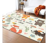 Morbuy Tapis de Salon Poils Ras, Enfant Dessin animé Tapis de Couloir, Chambre Décor Tapis Antidérapant, Tapis Moderne Grand pour Coucher Bureau Hôtel (80x160cm,Zoo)