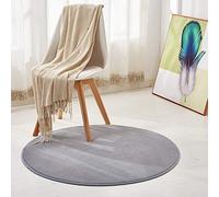 Morbuy Tapis Rond Lavable en Machine 100 cm Polaire de Corail Interieur Anti Slip Chambre à Coucher Salon Tapis d'Entrée Absorbant Antidérapant Nouveau Imprimé Ménage Rug Salle Couloir (Gris Argent)