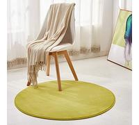 Morbuy Tapis Rond Lavable en Machine 100 cm Polaire de Corail Interieur Anti Slip Chambre à Coucher Salon Tapis d'Entrée Absorbant Antidérapant Nouveau Imprimé Ménage Rug Salle Couloir (Vert d'herbe)