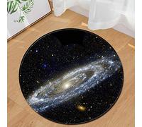 Morbuy Tapis Rond Lavable Planète 3D, Intérieur Anti Slip Chambre à Coucher Salon Tapis d'Entrée Absorbant Antidérapant Nouveau Imprimé Ménage Rug Salle Couloir (Univers,80cm)