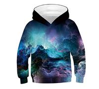 Morbuy Unisex Fantaisie Sweat-Shirts à Capuche Enfants, 3D Imprimé Automne Hiver Manches Longues avec Poche Capuche Pull Chaud Jacket pour Garçons et Filles 6-14 Ans (L (145-150cm),Psychédélique)