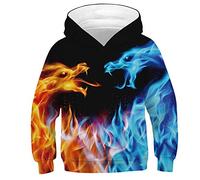 Morbuy Unisex Fantaisie Sweat-Shirts à Capuche Enfants, 3D Imprimé Automne Hiver Manches Longues avec Poche Capuche Pull Chaud Jacket pour Garçons et Filles 6-14 Ans (L (145-150cm),Couple)
