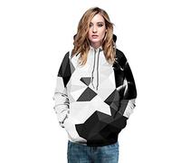 Morbuy Unisexe Hommes Sweats à Capuche Pull à Manches Longues Hiver Sweat-Shirts Psychédélique Hoodies Impression 3D (QZ092-Géométrie,XL)