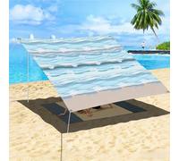 Morbuy Voile d'ombrage Rectangulaire, À Motif d'eau de Mer Toile d'Ombrage Extérieure Imperméable, Auvent de Terrasse Parfait pour en Plein air, Patio Jardin Terrasse (ondulation 5,200x200cm)