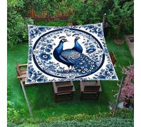 Morbuy Voile d'ombrage Rectangulaire avec Corde, Impressions 3D Toile Ombrage Exterieur Imperméable Fibre de Polyester pour Extérieur Jardin Patio Terrasse (200 * 200cm,YF24 Oiseau Bleu)