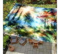 Morbuy Voile d'ombrage Rectangulaire avec Corde, Impressions 3D Toile Ombrage Exterieur Imperméable Fibre de Polyester pour Extérieur Jardin Patio Terrasse (180 * 180cm,Z04 Arbre Graffiti)