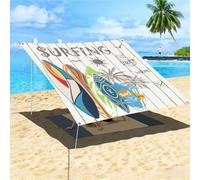 Morbuy Voile d'ombrage Rectangulaire, Motif Hawaïen Toile d'Ombrage Extérieure Imperméable, Auvent de Terrasse Parfait pour en Plein air, Patio Jardin Terrasse (Planche de Surf 4,200x200cm)