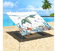 Morbuy Voile d'ombrage Rectangulaire, Tortue de Mer en 3D Toile d'Ombrage Extérieure Imperméable, Auvent de Terrasse Parfait pour en Plein air, Patio Jardin Terrasse (Peint 6,200x200cm)