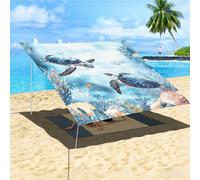 Morbuy Voile d'ombrage Rectangulaire, Tortue de Mer en 3D Toile d'Ombrage Extérieure Imperméable, Auvent de Terrasse Parfait pour en Plein air, Patio Jardin Terrasse (Peint 10,200x240cm)