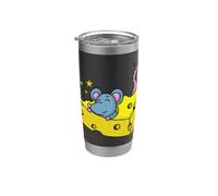 Morceau de fromage avec souris Gobelet isotherme en acier inoxydable double paroi