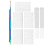 Morceau De Glissière Nuticel, 5 Morceaux De Papier De Verre, 2 Morceaux De Nano-Slip Bandes, Peinture À Ongles De Trésorerie Métallique, Ensemble D'Outils De Manucure