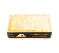 Morceau de nid d'abeille ImkerPur® en miel d'acacia très aromatique, lot de 2, chacun 400 g (total 800 g), en boîte fraîcheur de haute qualité et alimentaire