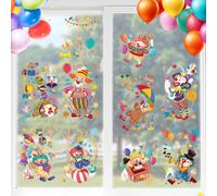 Morceaux de Fenêtres de Carnaval Clown,9 Pièces Décoration de Carnaval,Feuilles Sticker Motif Clown,Sticker Décoration de Fenêtre Motif Clowns,pour Le Carnavals,Mardi Gras,SoiréE à Thème,Halloween
