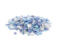 Morceaux de Mosaïque en Verre Rond, Tailles Variées, Bleu | Finition Lumineuse Lisse, Usage pour Bois et Céramique, Détails Créatifs, Séances Scolaires, Déco DIY
