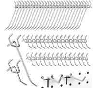 Morceaux de Support D'outil Hook Metal,60 Pièces D'intervalle de 3cm Accessoires de mur Perforé, Diamètre 3mm Pegboard Crochet, Crochet Panneau Perforé, pour Garage, Cabane à Outils, Atelier