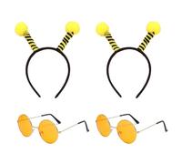 Morceaux D'Écapettes D'Abeilles Et 2 Parties De Lunettes Rondes, Sangles D'Élément Animal, Accessoires De Rôle, Accessoires Drôles