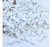 Morceaux Verre Mosaïque Carreaux Céramique Mosaïque Particules Irrégulières pour Projets d’Artisanat Décoration Maison Projets DIY-Pure white||1000g/960pcs
