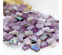 Morceaux Verre Mosaïque Carreaux Céramique Mosaïque Particules Irrégulières pour Projets d’Artisanat Décoration Maison Projets DIY-Light purple||1000g/960pcs