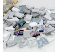 Morceaux Verre Mosaïque Carreaux Céramique Mosaïque Particules Irrégulières pour Projets d’Artisanat Décoration Maison Projets DIY-Off White||1000g/960pcs