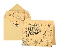 Morcheiong Lot de 36 cartes de vœux Happy New Year avec enveloppes et autocollants - Cartes de vacances vierges à l'intérieur - Style rétro