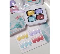 Mordda 4 Couleurs Colle Anti-Taches En Conserve Haute Saturation Populaire Semi-Solide Vernis À Ongles Colle Salon De Manucure Pour Femmes Bricolage.Qing He Ting Yu 4se.