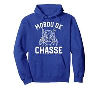 Mordu De Chasse Sanglier Chasseur Sweat à Capuche, Unisexe pour Adultes, Bleu Royal, XL