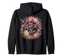 More Amor Por Favor Citation Romantique Colibri Floral Sweat à Capuche