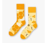 More Chaussettes colorées amusantes avec motif pour homme et femme - Crazy, multicolore, coloré, Abeilles - Jaune, 35/37