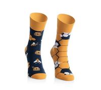 More Chaussettes colorées amusantes avec motif pour homme et femme - Crazy, multicolore, coloré, Abeilles - bleu marine, 35/37