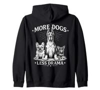 More Dogs Less Drama Funny Dog Lover Design Vintage Sweat à Capuche