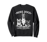 More Dogs Less Drama Funny Dog Lover Design Vintage Sweatshirt
